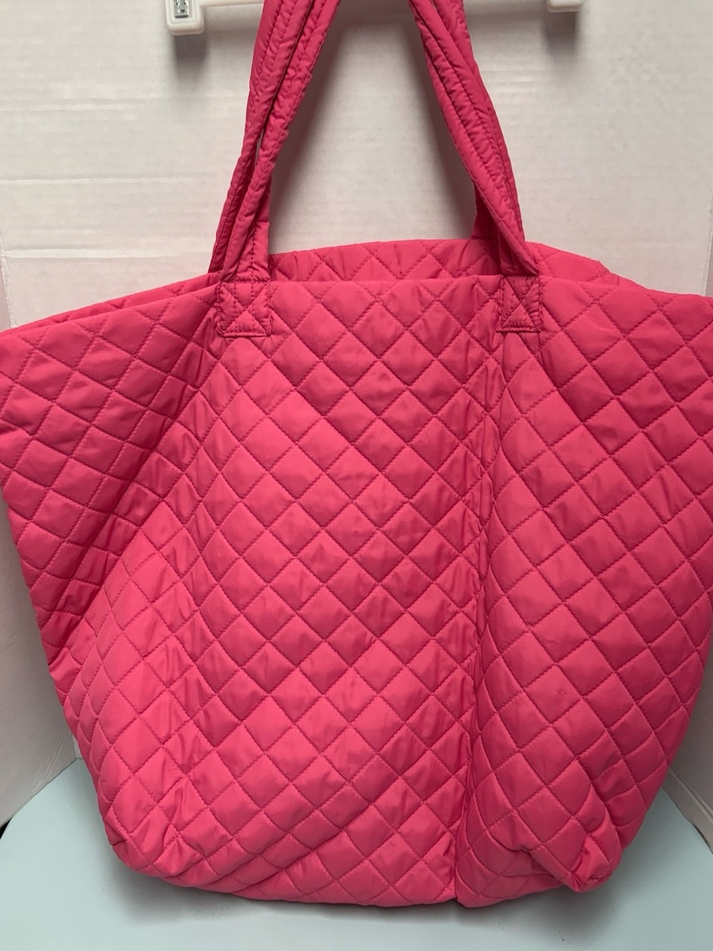 Macy's Quilted Hot Pink Tote Bag